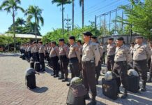 Polres Nganjuk Adakan Latihan Kesiapan Kompi Dalmas untuk Pengamanan Pilkada
