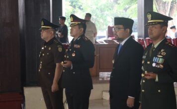 Kapolres Nganjuk Hadiri Upacara Hari Sumpah Pemuda ke-97 Bersama Forkopimda