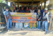 Kepedulian Ikatan Wartawan Lumajang Terhadap Korban Erupsi Gunung Semeru, Salurkan Bahan Pokok